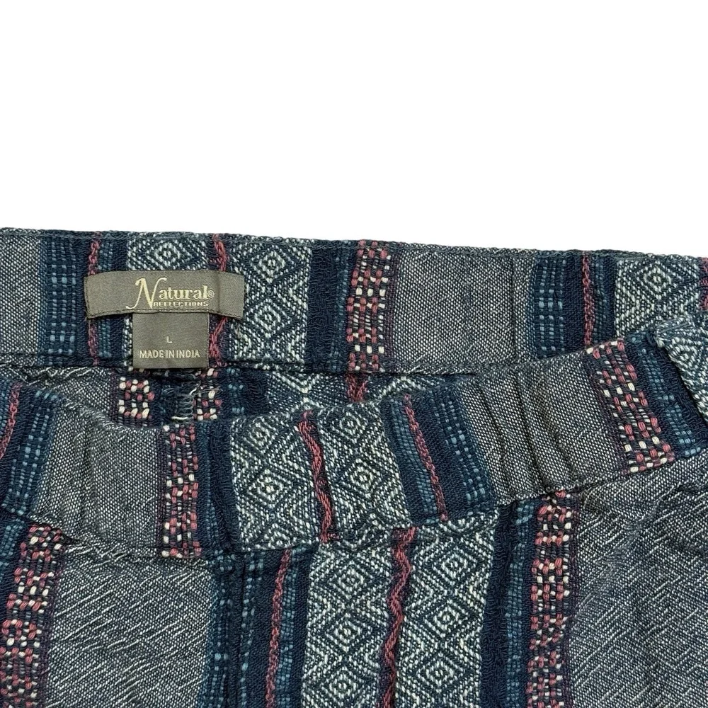 Natural Reflections Women's Boho Cotton Shorts Size Large Tribal Pattern‎